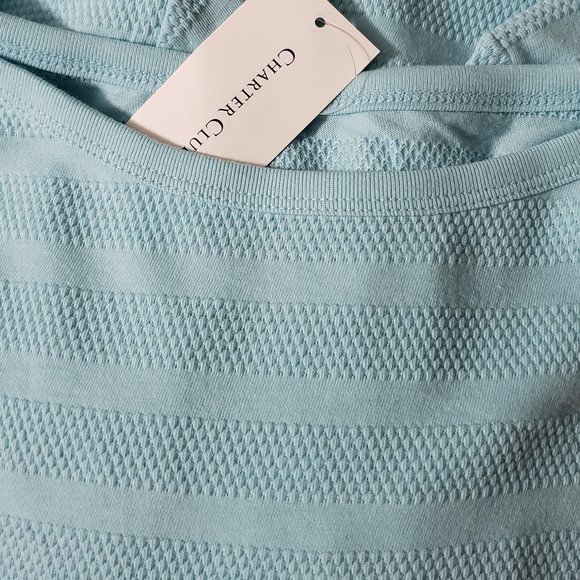 Charter Club Blue Textured Top - Picture 9 of 13